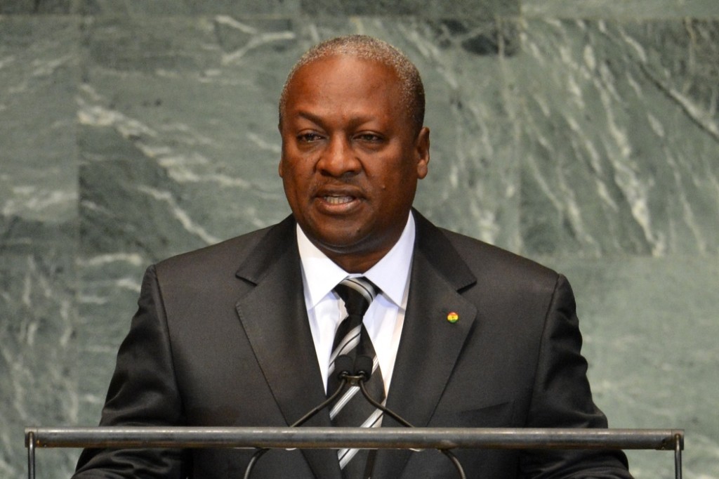 John Dramani Mahama, President of Ghana, speaks during the 67th session of the United Nations General Assembly September 26, 2012 at UN headquarters in New York. AFP PHOTO/Stan HONDA (Photo credit should read STAN HONDA/AFP/GettyImages)