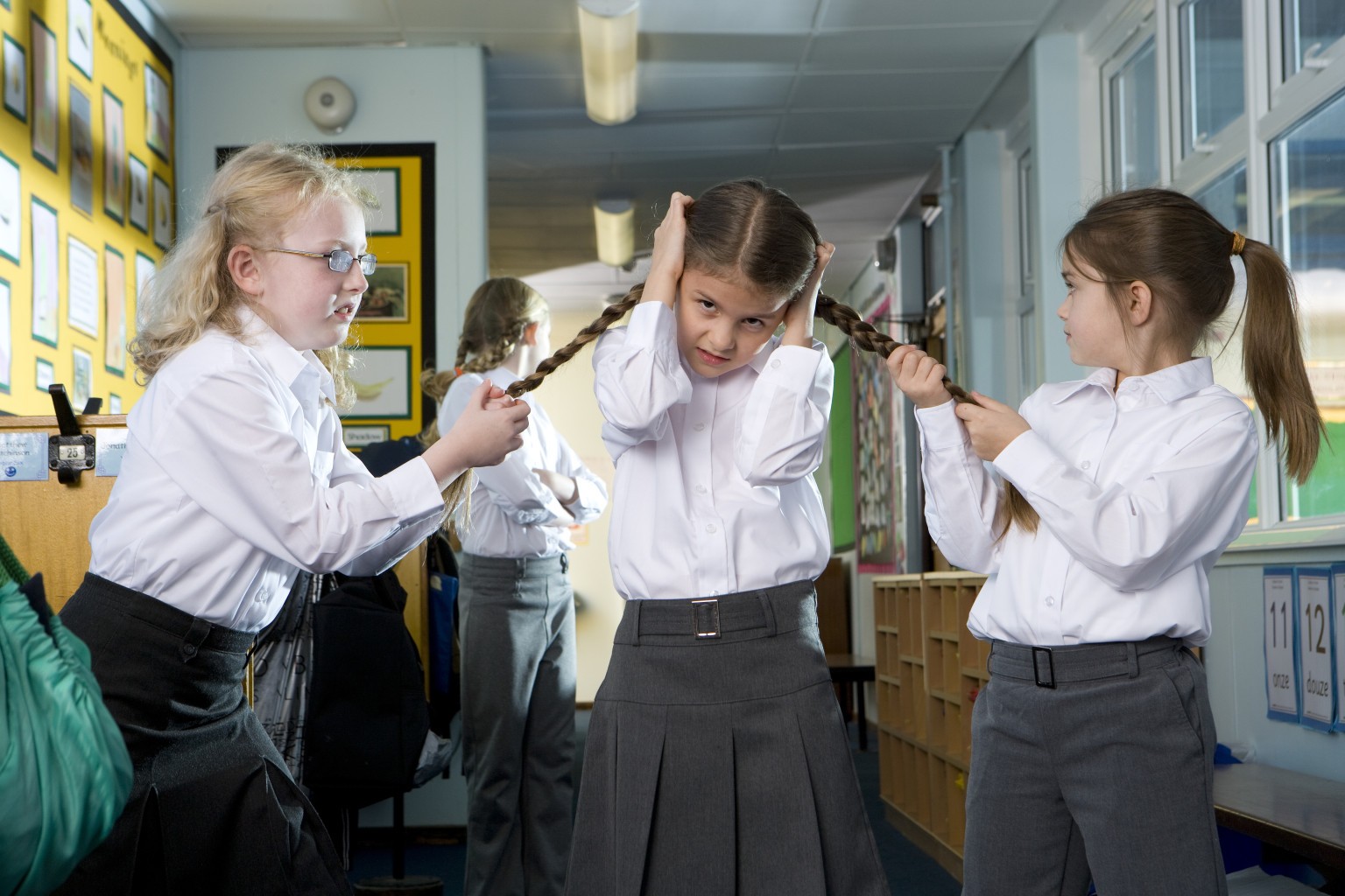 children fighting at school