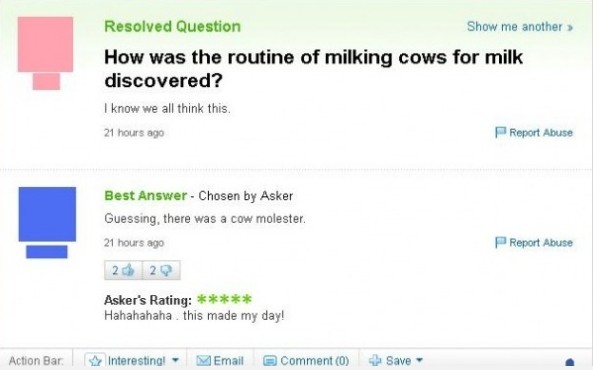 Funny Yahoo Questions And Answers 20