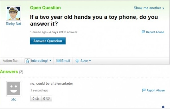 Funny Yahoo Questions And Answers 25