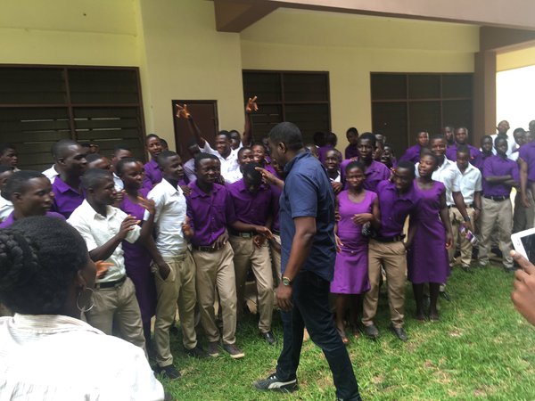 Dumelo Posng with SHS students
