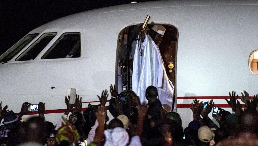 Yahya Jammeh flies out of Banjul airport into exile