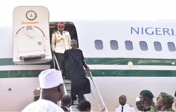 Buhari Returns: Photo of Nigeria's President as he landed in Kaduna